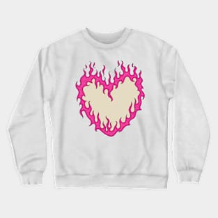 Pink Flaming Heart Crewneck Sweatshirt